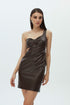 Bistre cut out vegan leather mini dress